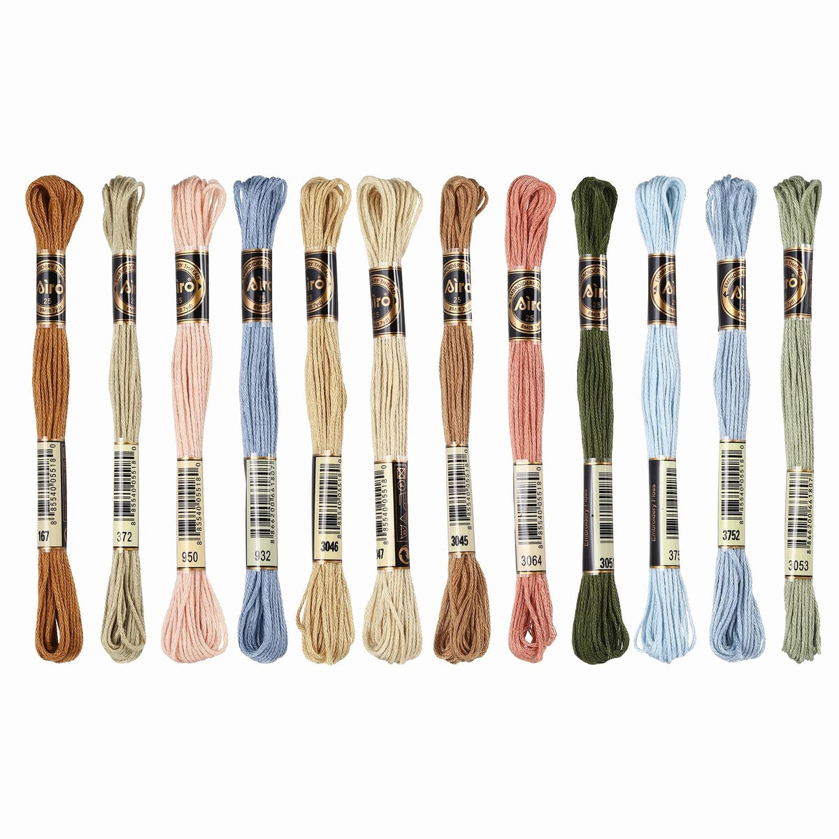 12 Skeins Embroidery Floss Polyester Embroidery Threads Light Blue
