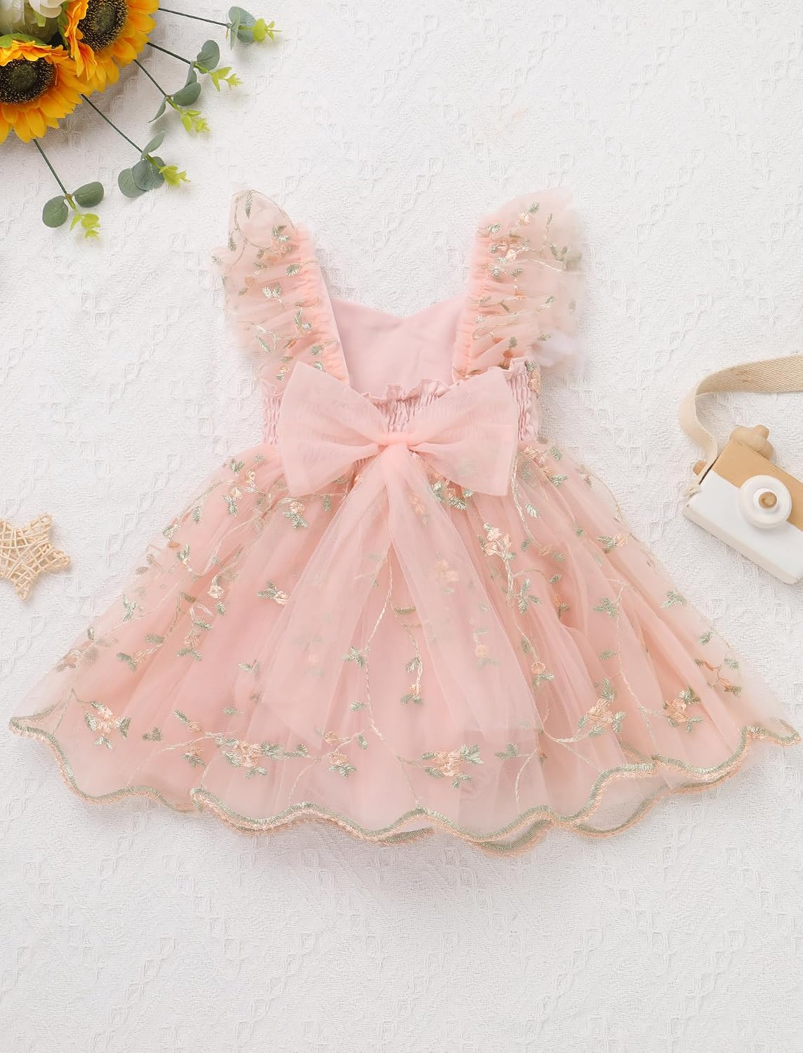 Baby Flower Girl Dress, Lace Romper for Birthday Baptism Dresses