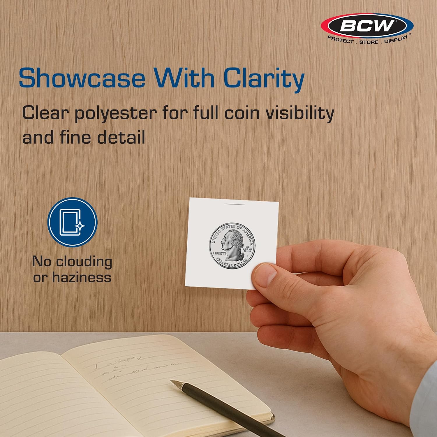 2x2 Coin Flips for Quarters – Bulk | Archival Coin Holders with Clear Polyester Window | Staple or Tape to Seal |