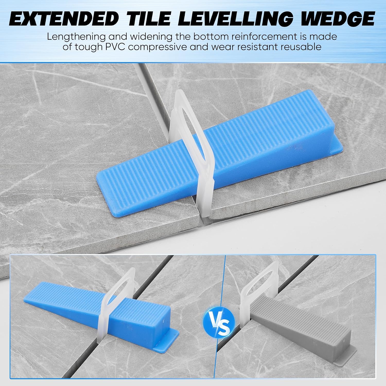 Tile Leveling System 1/8 Inch with Tile Plier, 500pcs Tile Leveler Spacers Clips and 100pcs Reusable Wedges for