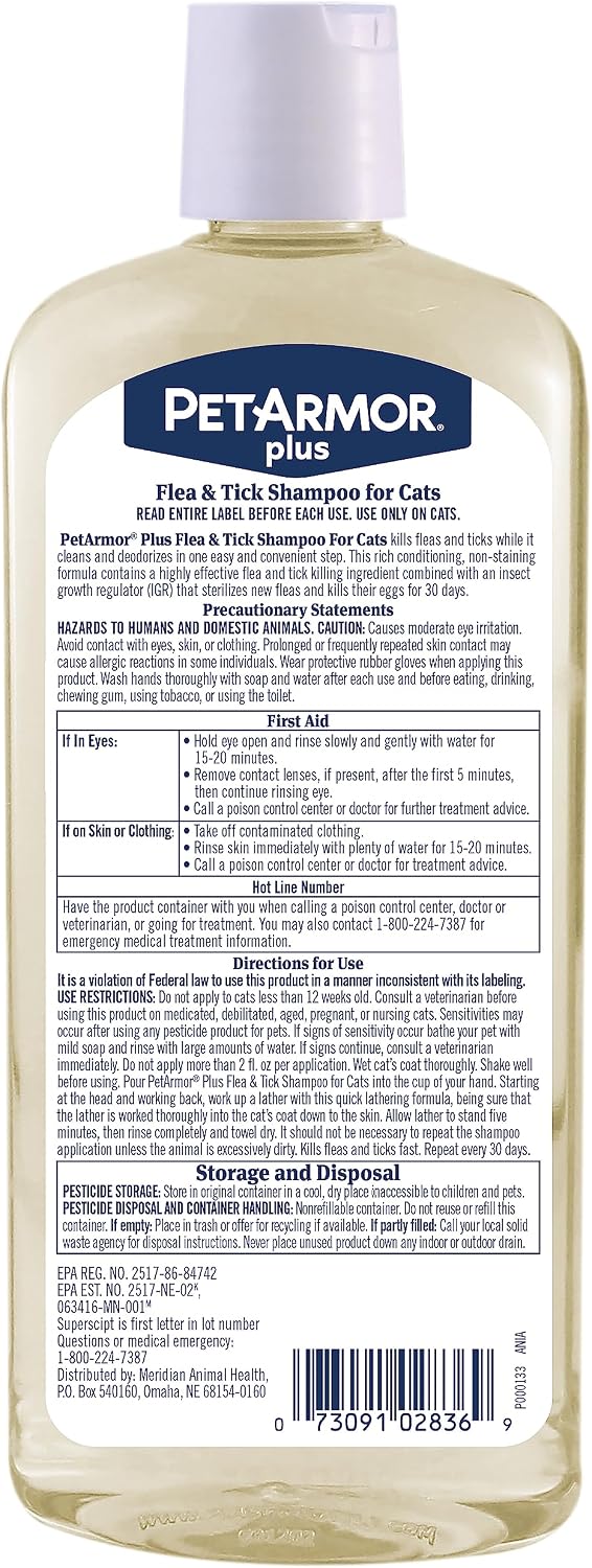 Plus Flea & Tick Shampoo Cats, IGR Formula, Spring Freesia, 12oz