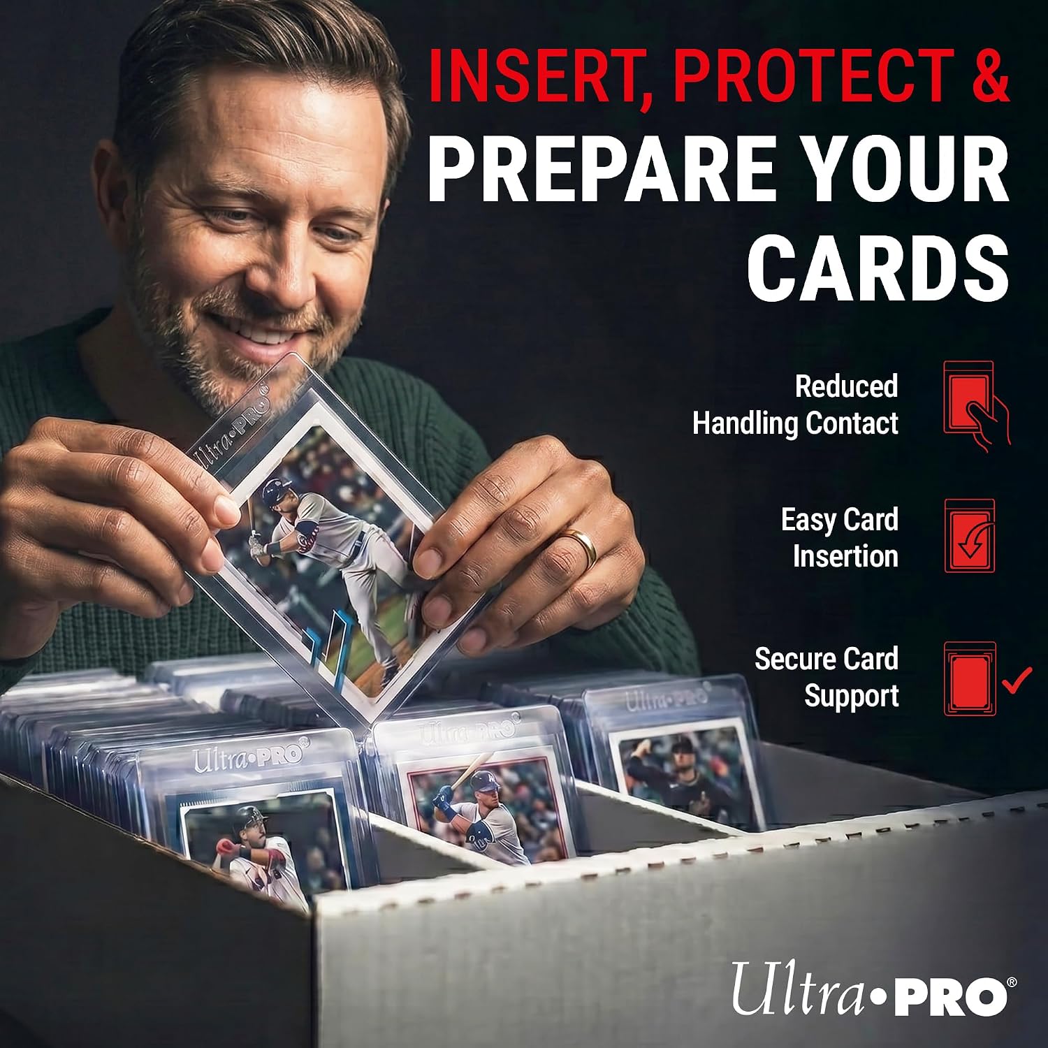 Semi Rigid Card Holder 1/2" Lip – Clear PVC Sleeves for Trading Cards – Fits 2.5" x 3.5" up to 35pt – Card Grading