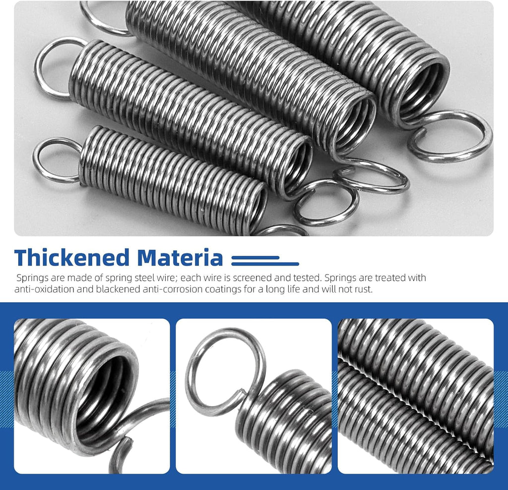 100pcs Stainless Steel Extension Springs with Double Hook Sets 25 Sizes Small Spring Tension Spring Wire Assortment