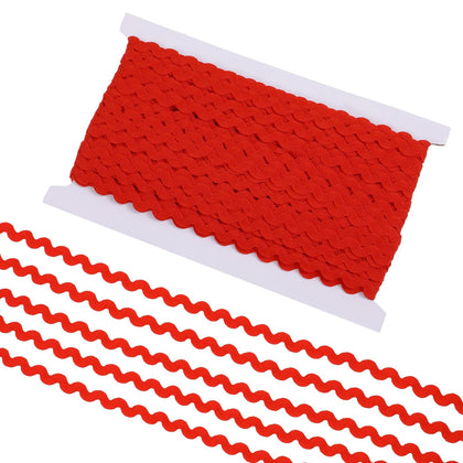 Rick Rack Trim for Sewing, 5 mm 27 Yards Red Wave RIC Rac Trim