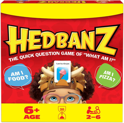 Spin Master Games, Hedbanz 2023 Edition with New Cards, Picture Guessing Board Game, for Family & Kids, 2-6 Players