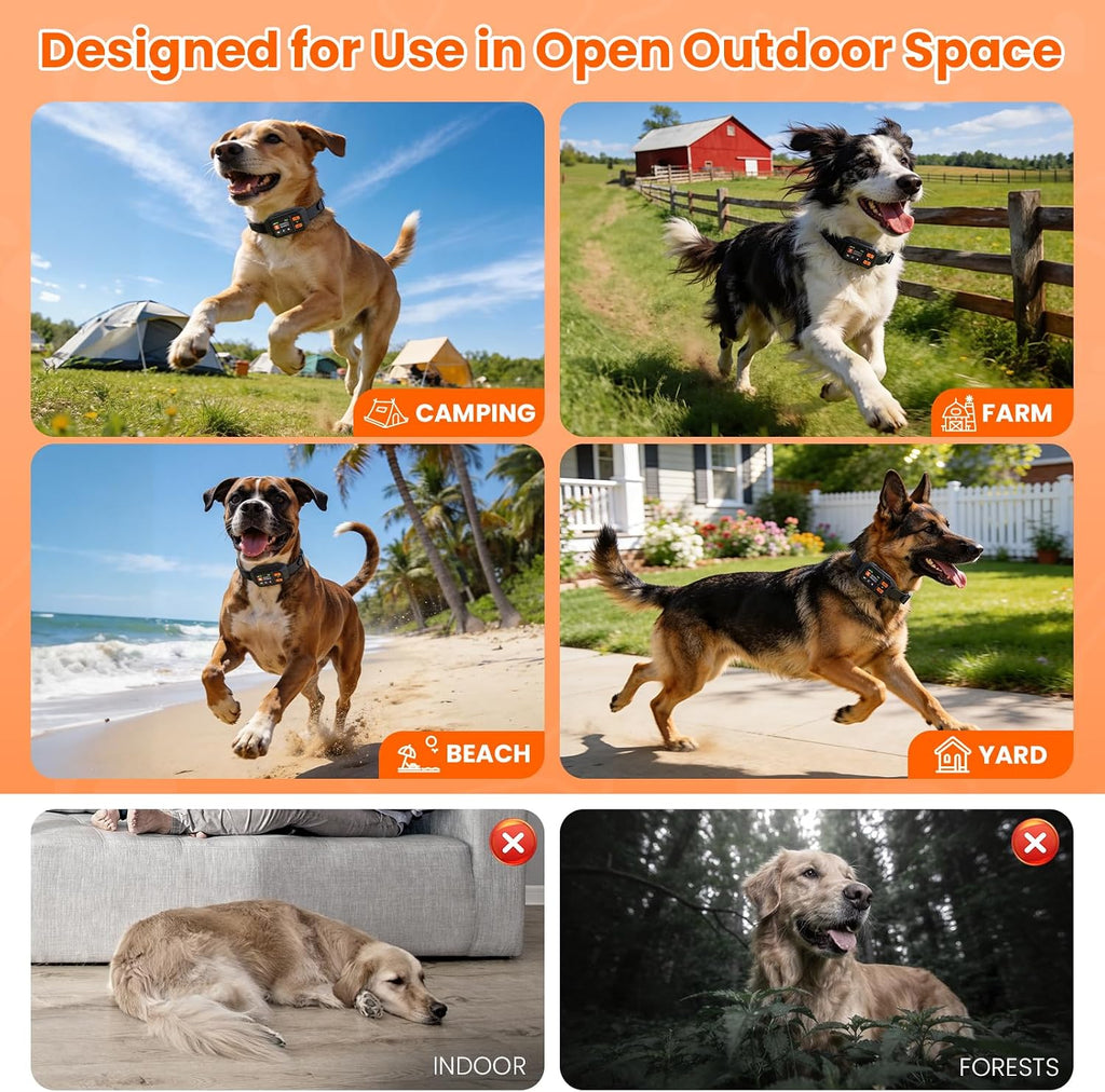 GPS Wireless Dog Fence System, Custom Boundary, No Subscription Required