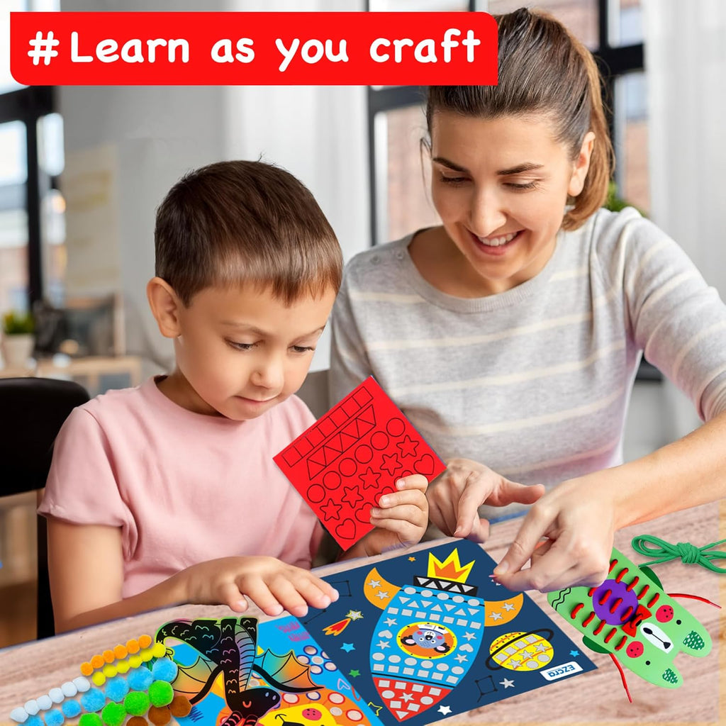 Craft Kits for Kids Ages 4-8 - 21 Projects in 1 Craft Box for Kids - All Inclusive No Mess Arts and Crafts Kit