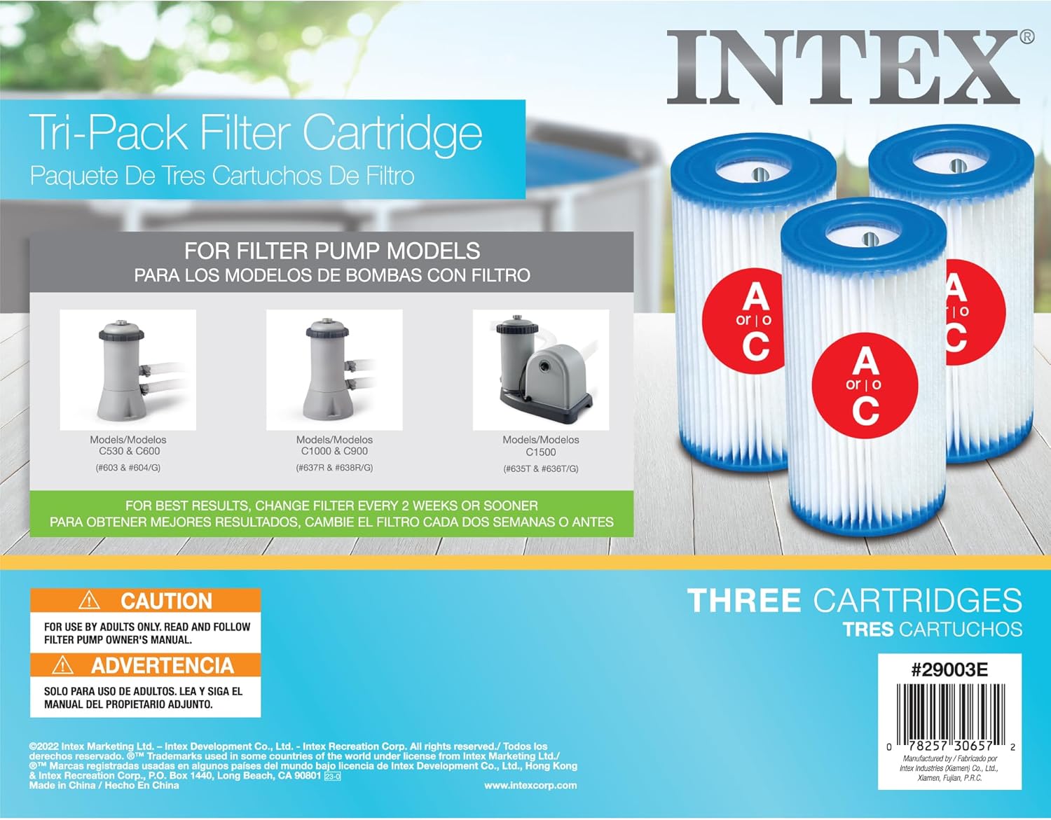 INTEX 29003E Type A Pool Filter Cartridge: For INTEX Filter Pumps – Easy-To-Clean – Dacron Paper – Efficient