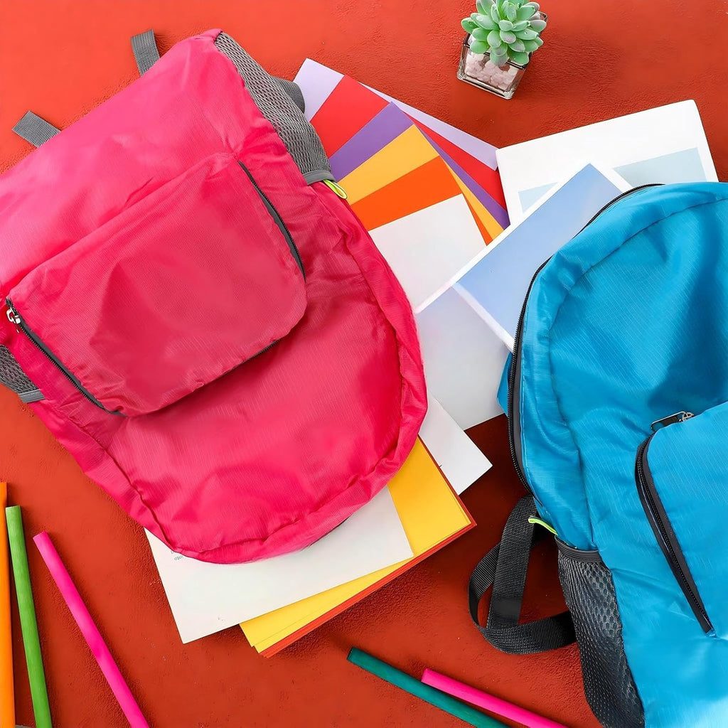 20 Pack Foldable Backpacks Lightweight Backpack Bulk Adults Bag Classic Mix Colors Bag Outdoor Travel Donation