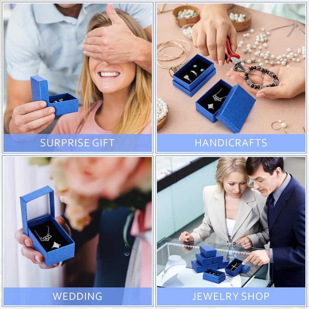36 Pcs Jewelry Gift Boxes Bulk, Blue, 3.2 x 2 x 1.2 Inch