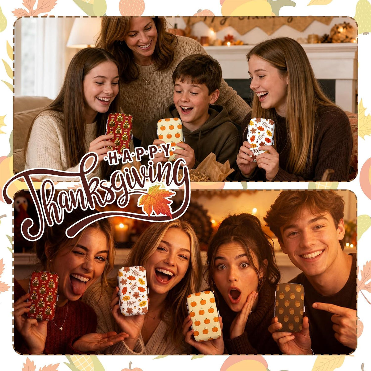 12 Set Thanksgiving Manicure Set Bulk Gifts with Bag Card