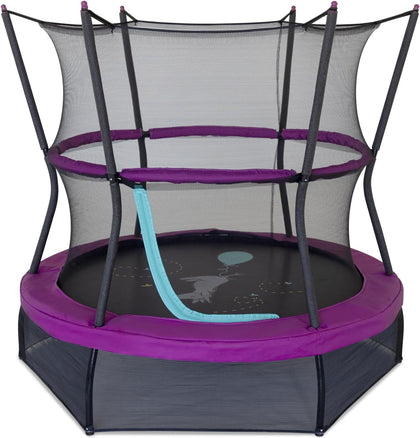 60" No-Spring Design Mini Trampoline for Kids and Toddlers with Enclosure Net