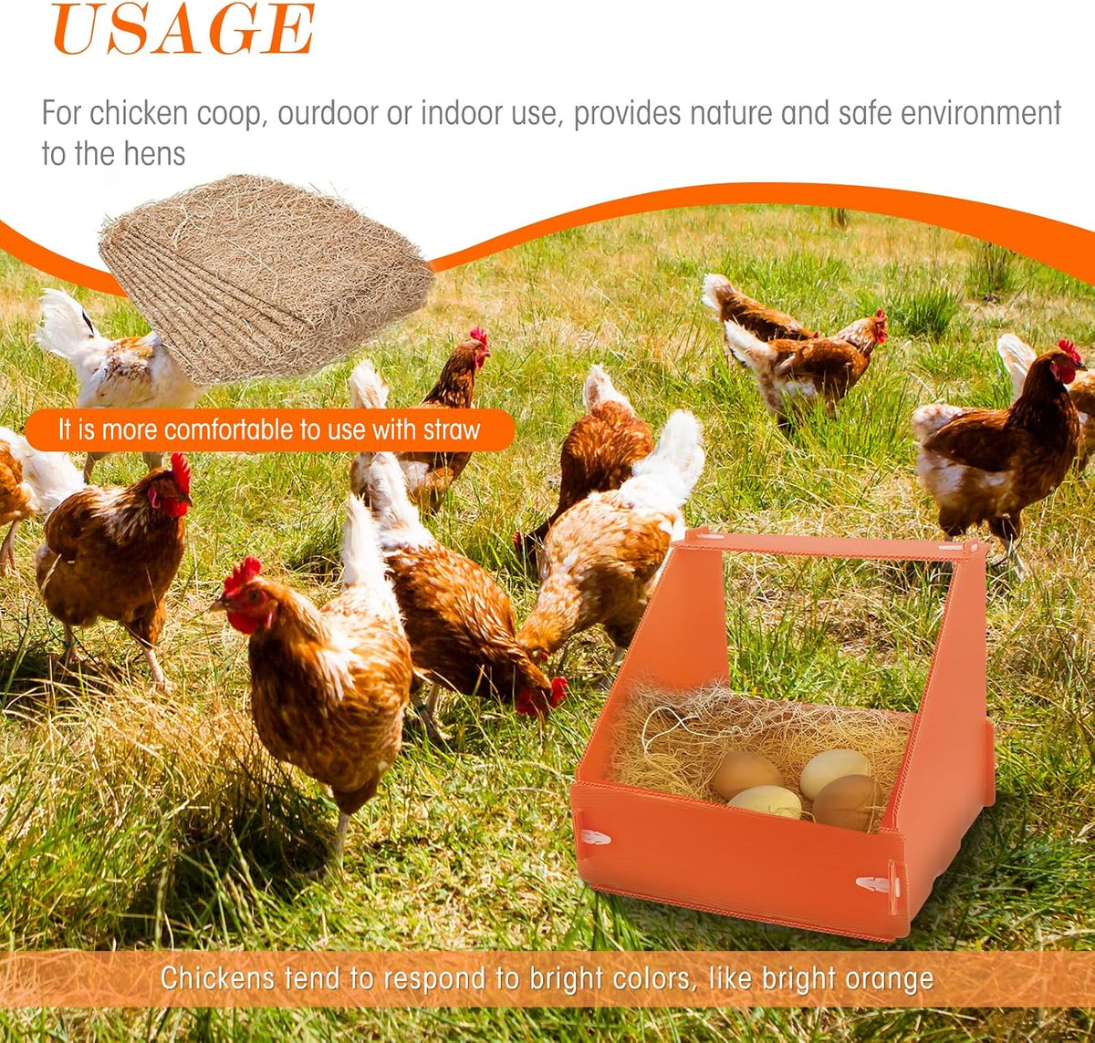 6 Pcs Chicken Nesting Boxes, Durable