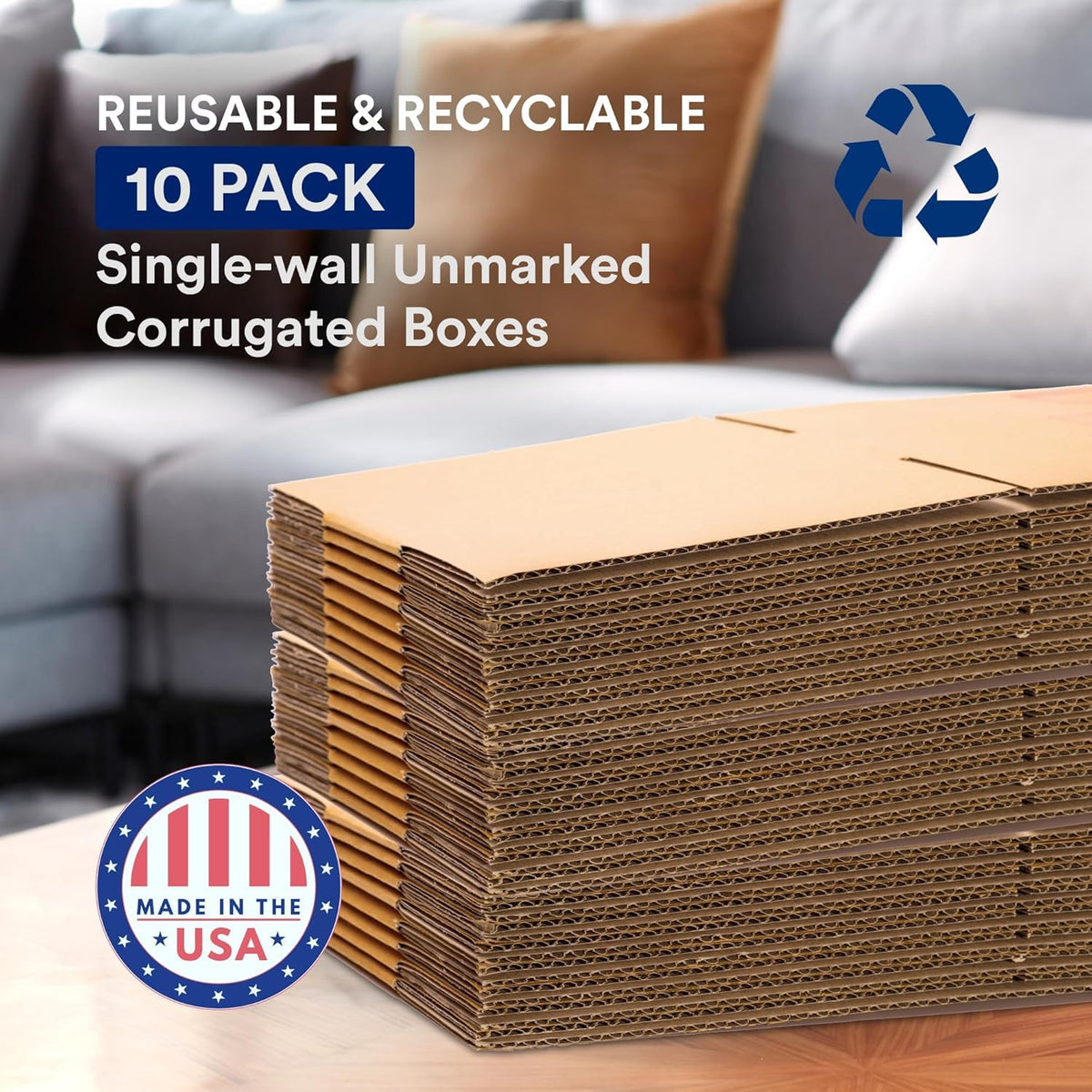 Moving Boxes 18"L x 14"W x 12"H (10-Pack) Medium + Packaging Tape - Shipping, Mailing, Packing, Packaging and Storage