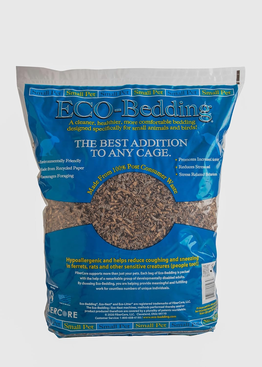 99% Dust Free Paper Bedding for Small Pets and Birds, Odor Control, 1.5 lb (Expands to 30 L)