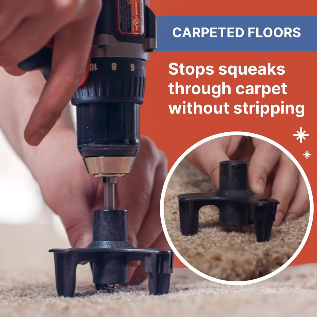 Squeaky Floor Repair Kit for Hardwood, Carpet, Vinyl & Linoleum – Complete Floor Squeak Repair Kit Includes Joist