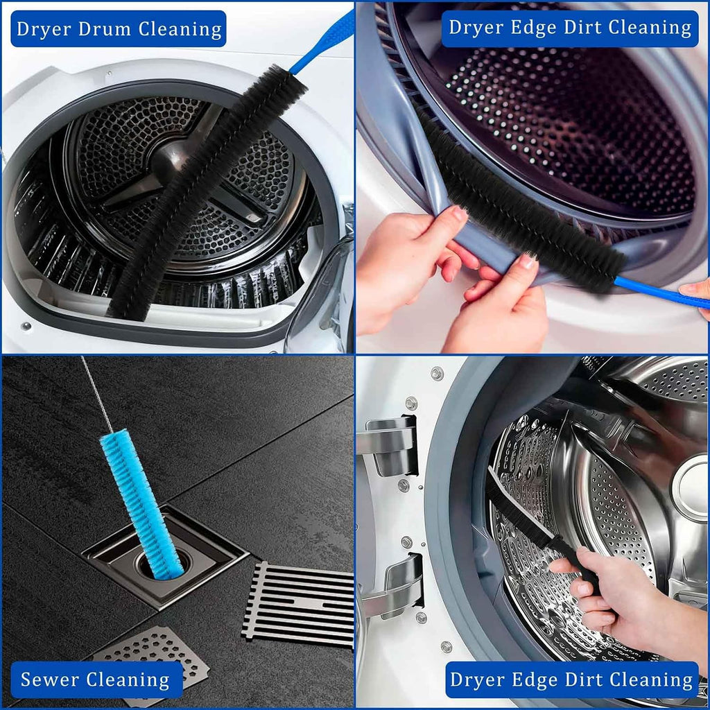 Dryer Vent Cleaner Kit with Dryer Vacuum Hose Attachment | 4-in-1 Multi-Lint Remover Brush, Suitable for Most Vacuum