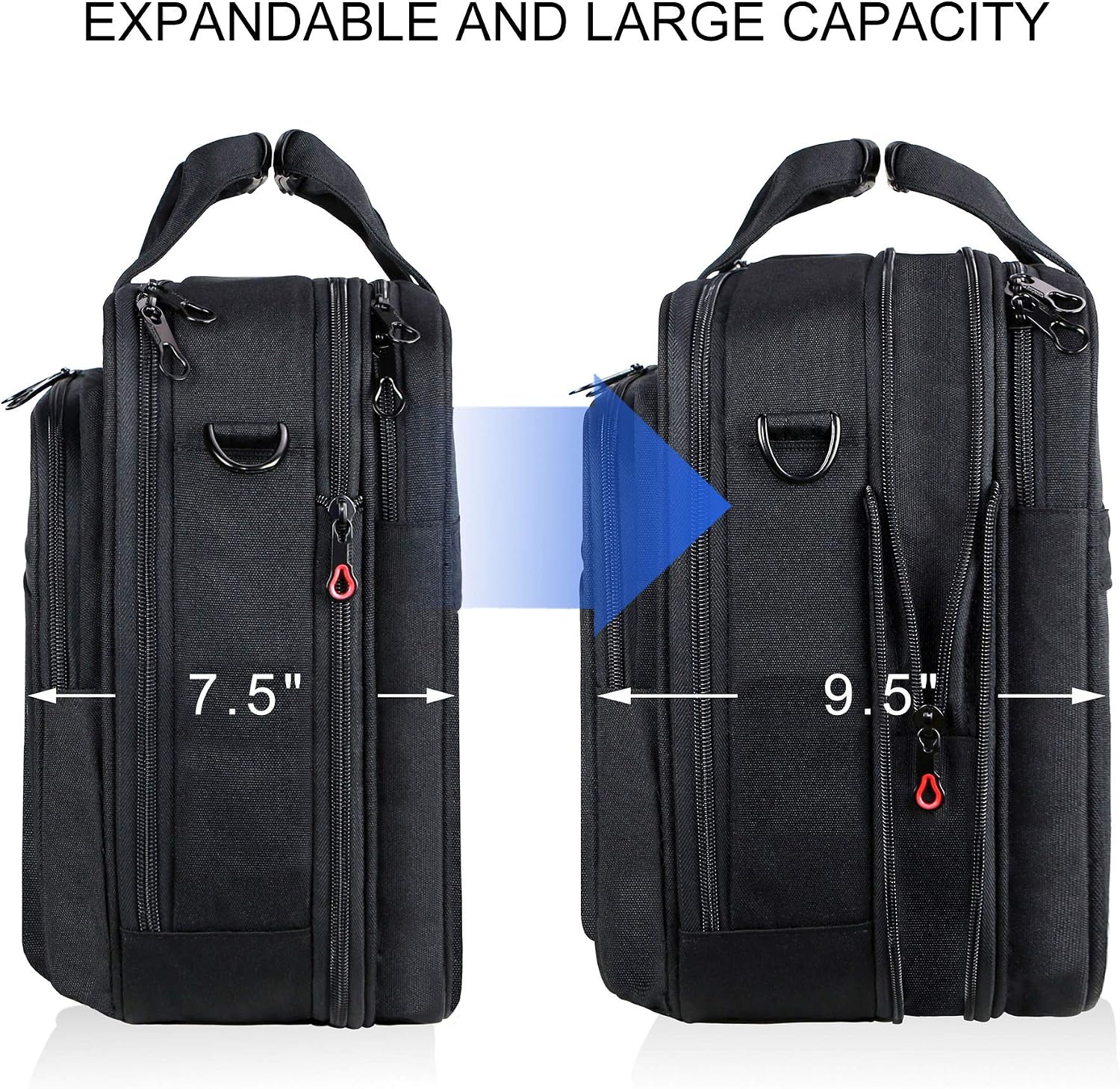 Laptop Bag Expandable Laptop Briefcase Fits Up to 17.3 Inch Laptop Water-Repellent Shoulder Messenger Bag Computer