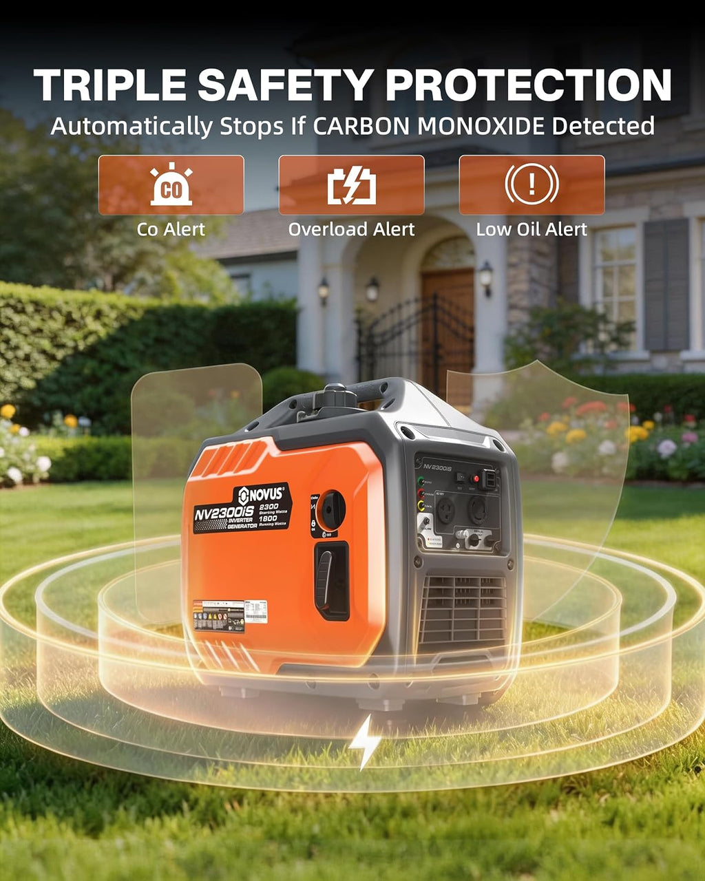 2300W Inverter Generator, Portable Gas Generator for Camping, Home | Super Quiet and Lightweight, RV Ready with 30A