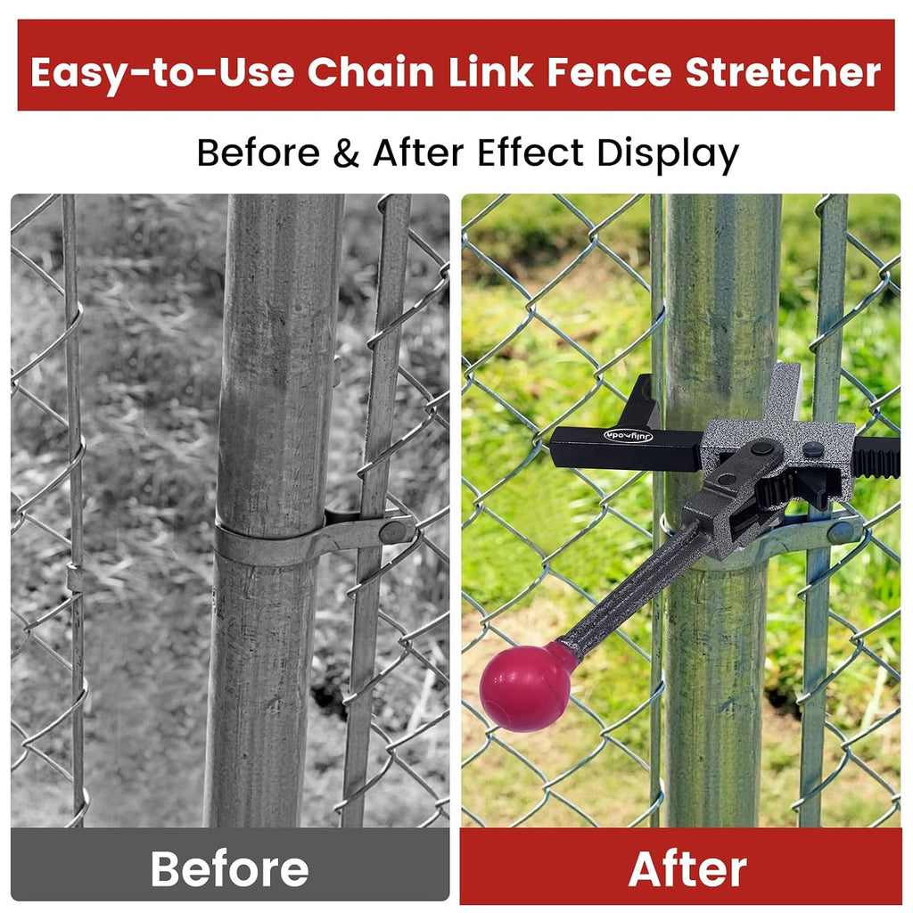 Chain Link Fence Stretcher Tool, 9.3” Ratchet Travel Chain Tensioner