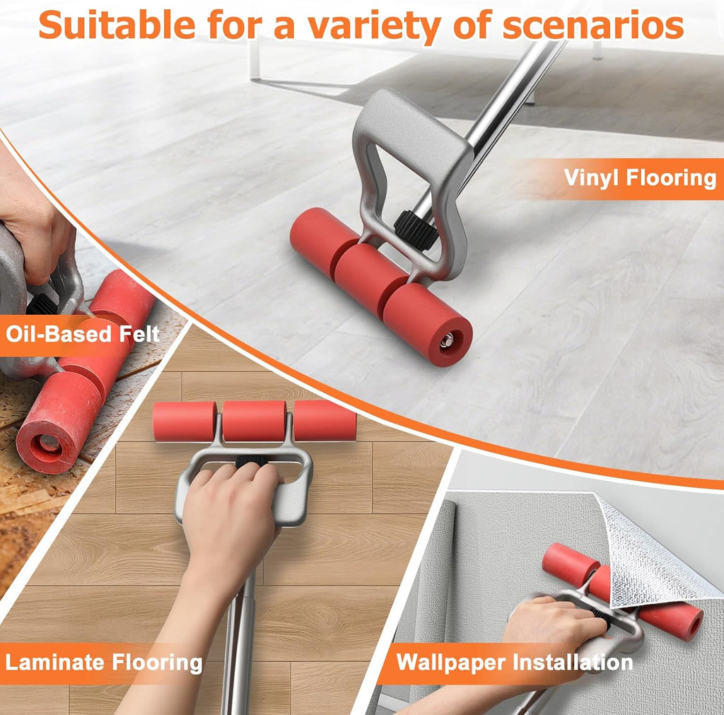 Rubber Roller 17.5-27 Adjustable j Roller Pressure Tool Heavy Duty Floor Roller Save Effort Laminate Roller No