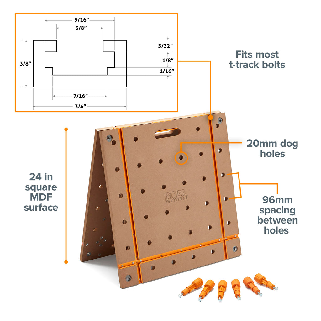 Centipede T-Track Workbench - 20mm Dog Hole MFT Work Bench Table Top