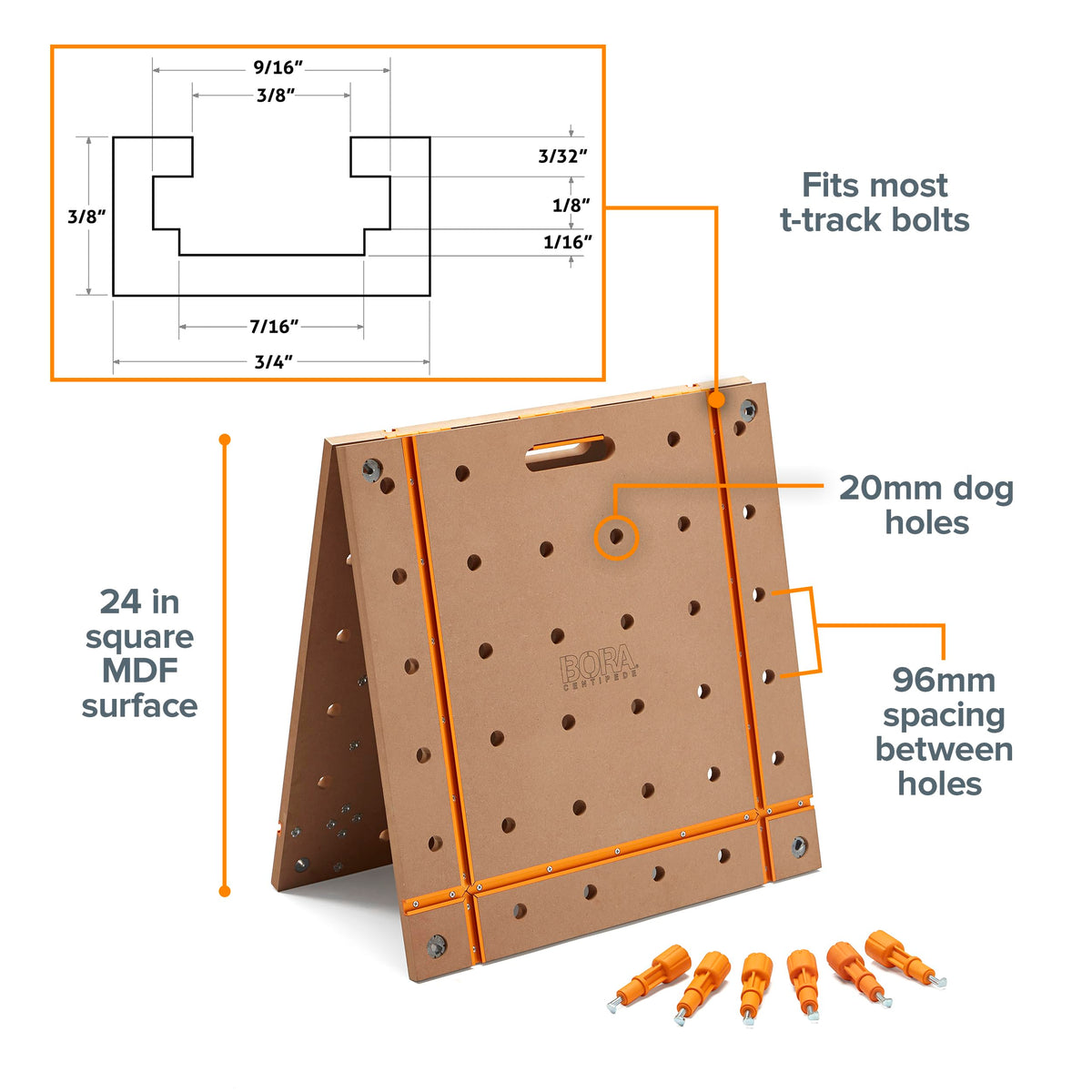 Centipede T-Track Workbench - 20mm Dog Hole MFT Work Bench Table Top