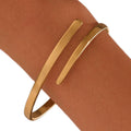 Gold Bangle Bracelet for Women, 14k Gold Plated Open Bangle, Stackable Stainless Steel Cuff Bracelets, Chunky Fashion