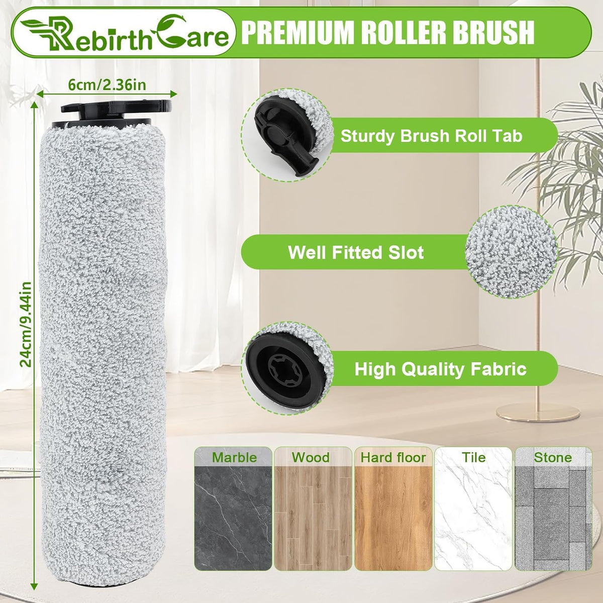 3649A Replacement Brush Roller Filters Kit for Bissell Crosswave HF3 Vacuum