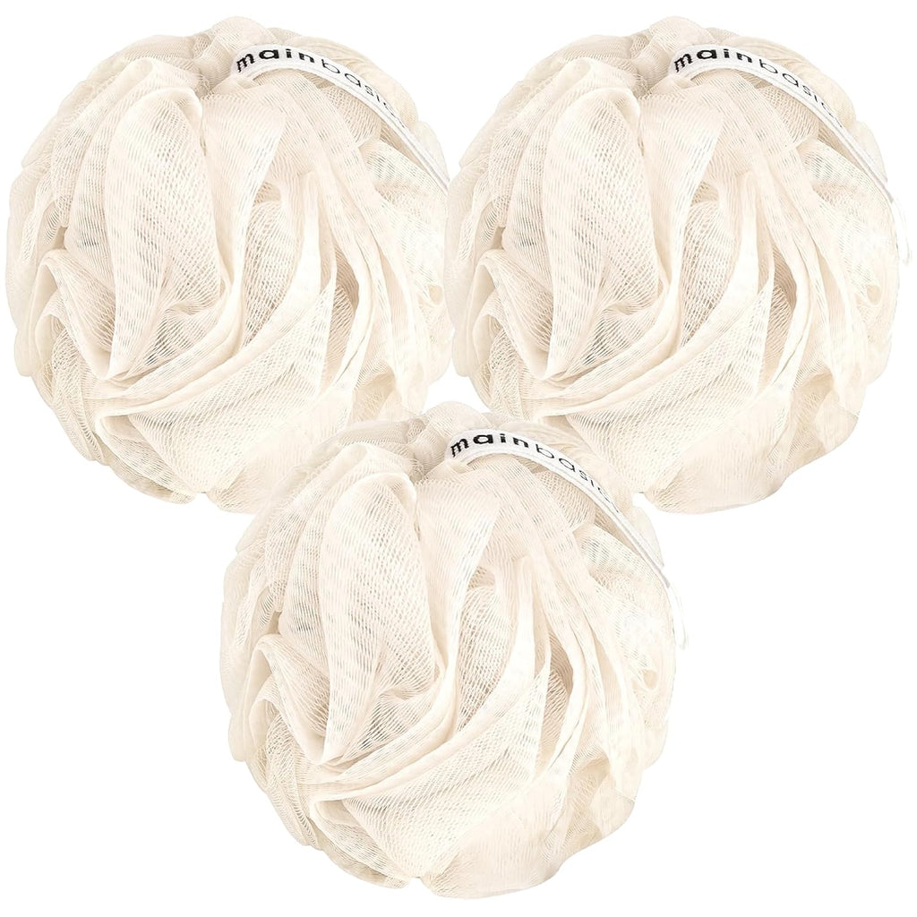 Seaweed Infused Bath Shower Loofah Sponge Pouf Body Wash Scrubber (Set of 3)