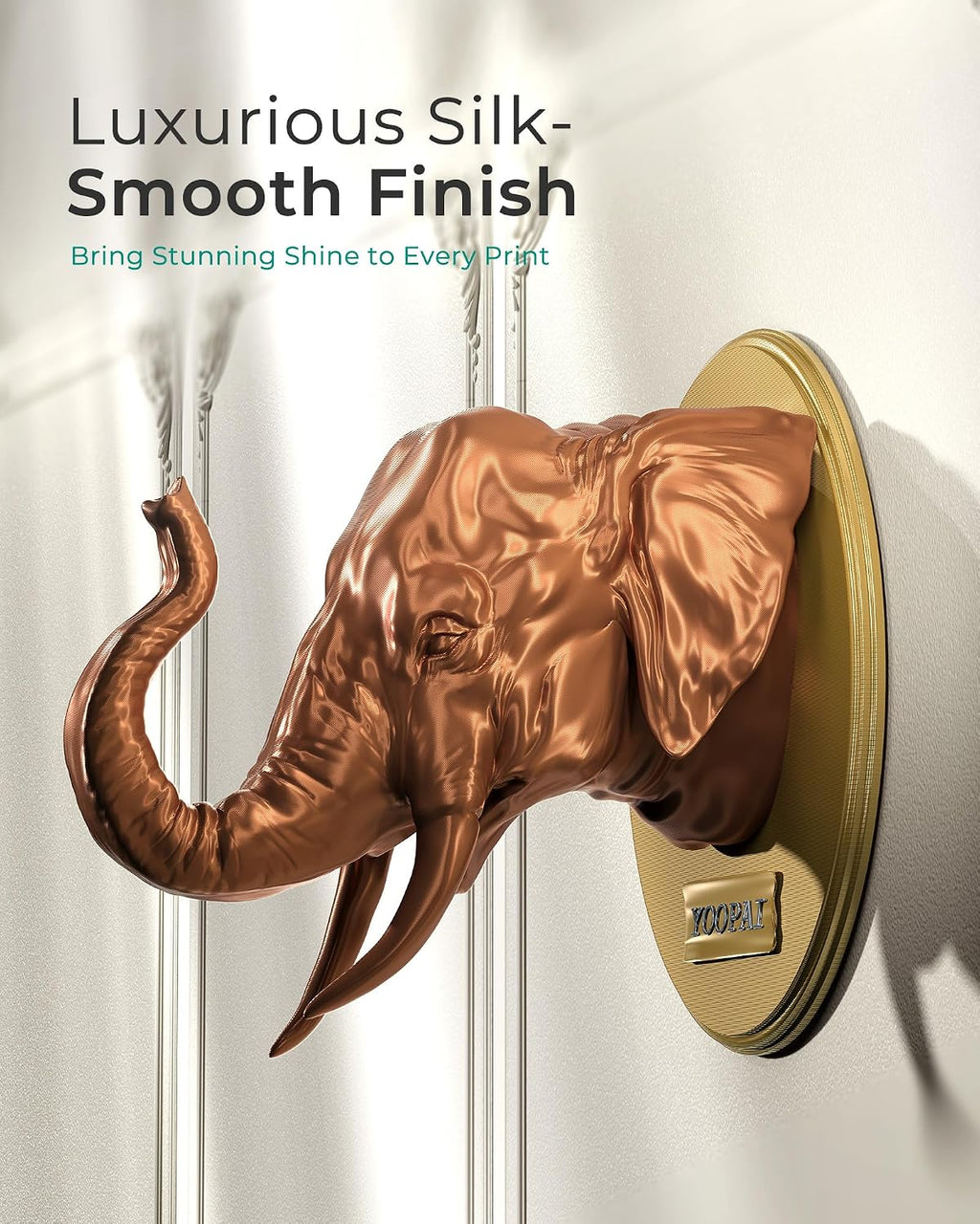Silver Silk PLA Filament 1.75mm, Luxury Chrome-Like Mirror Shine, Premium Silk Smooth Finish, Reliable Consistent