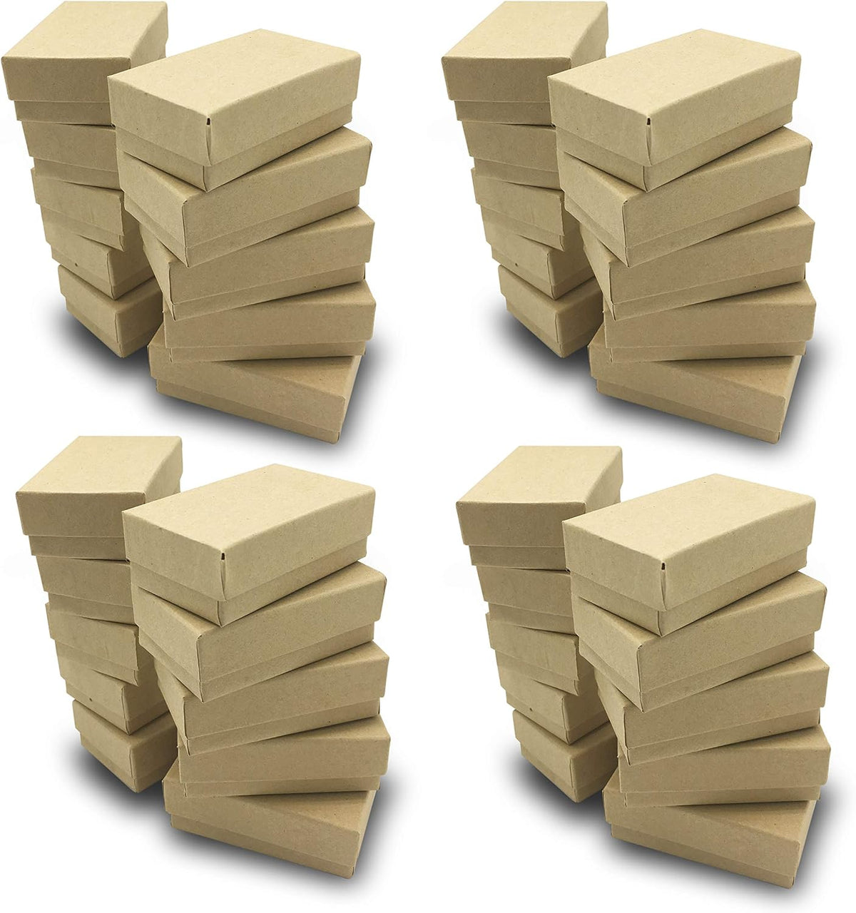 TheDisplayGuys 25 Cardboard Jewelry Gift Boxes with Inserts - Kraft Brown
