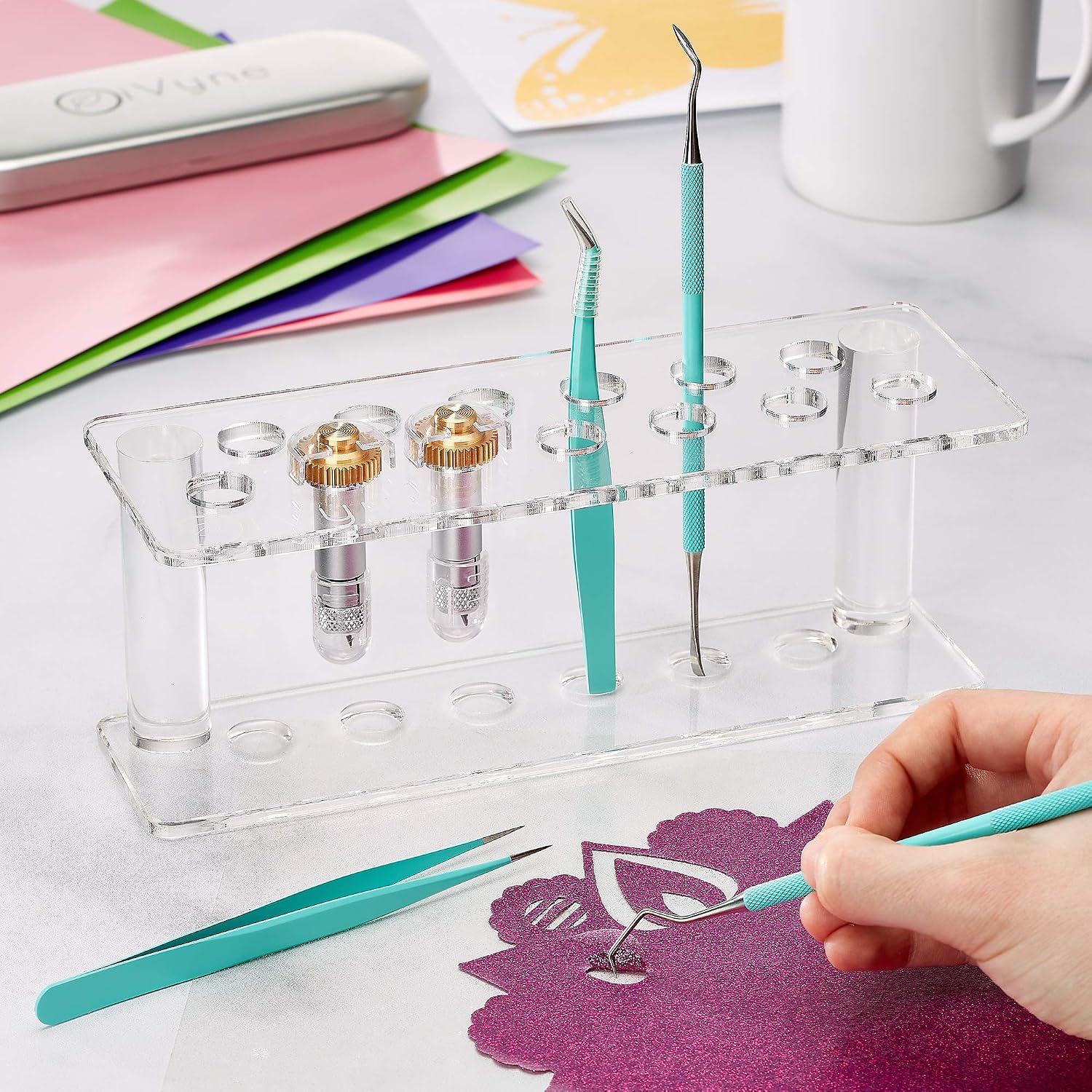 Premium Vinyl Weeding Tool Kit - Precision Stainless Steel Weeder - Hook and Pick with Fine Tweezers Crafting Set