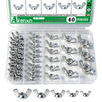 40PCS Wing Nuts Assortment Kit, 5 SAE Sizes