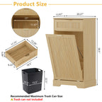 Single 13 Gallon Tilt Out Trash Can Cabinet,Garbage Cabinet with Drawer