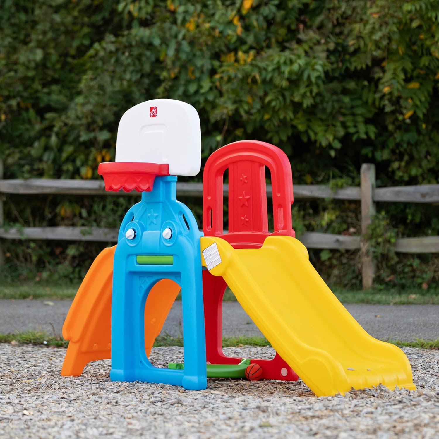 Game Time Sports Climber, Kids Indoor/Outdoor Playset, Backyard Playground Set, Slide, Climbing Wall, Basketball