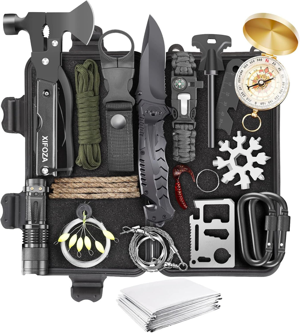 Survival Kits 27 in 1, Survival Gear and Supplies, Christmas Stocking Stuffers Camping Accessories Tactical Gear