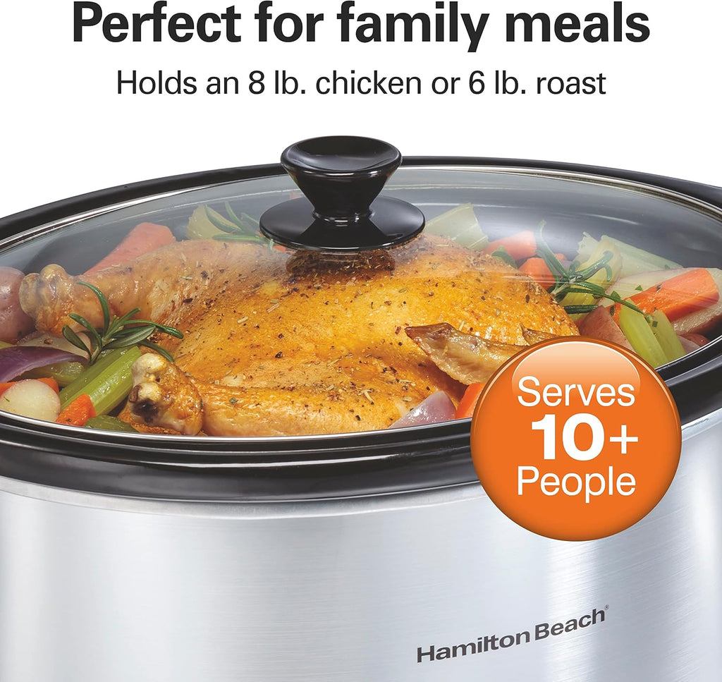 Set & Forget 8 Quart Programmable Slow Cooker | Flexible Cooking Options With 3 Heat and Adjustable Time Settings |