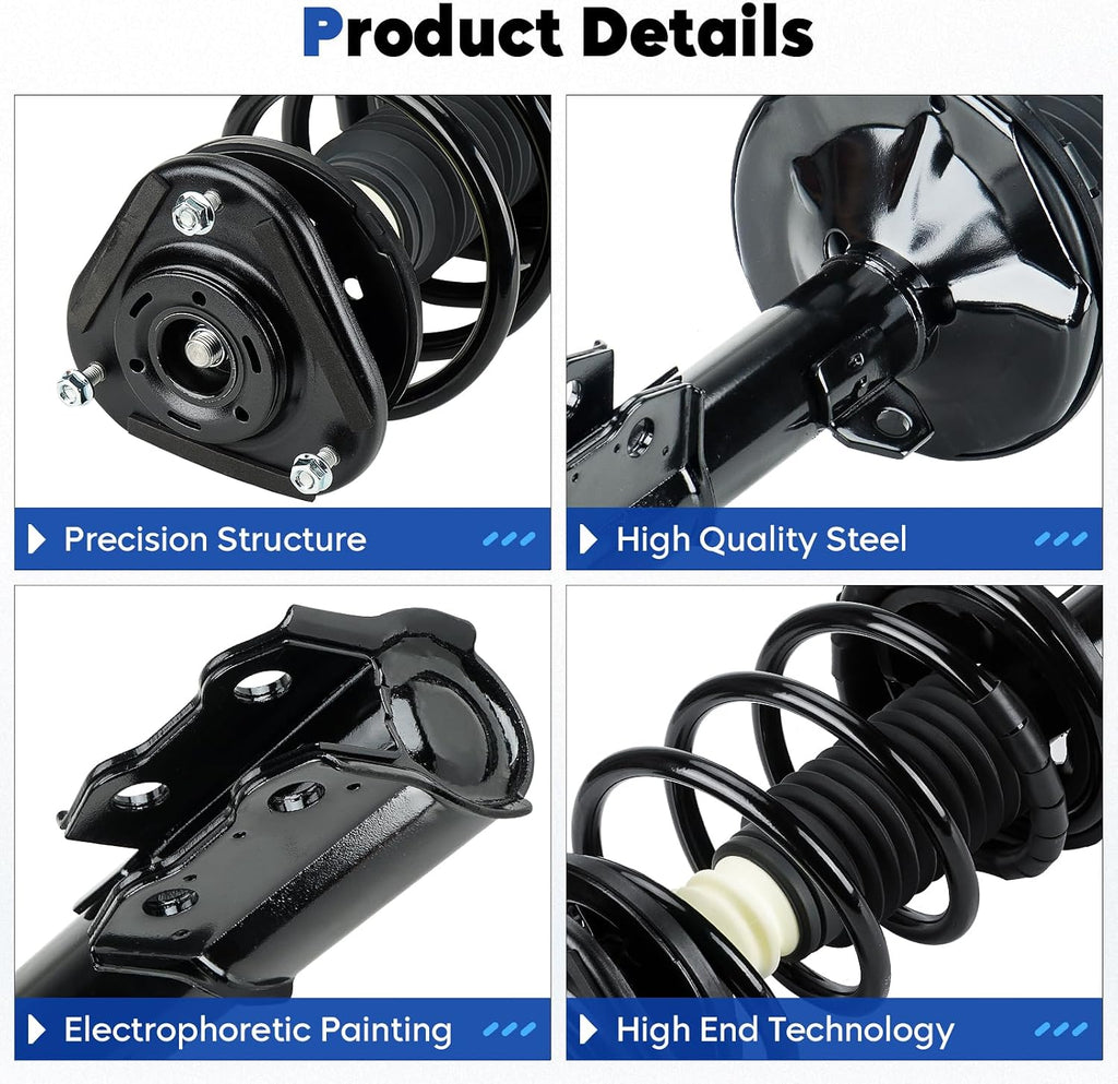 Front Complete Struts Assembly w/Coil Spring Shock Absorber Compatible with 2003-2008 Toyota Corolla, Replace for 172114 172115, 2Pcs