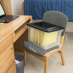 Clear Plastic File Storage Box with Lid, Letter Legal Size Hanging Folder Organizer, 18.5x14x11 Inch Stackable