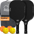 Pickleball Paddles, USAPA Approved Fiberglass Surface Pickleball Set, Lightweight Pickle Ball Rackets with 4 Balls, 1