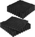 Modular Interlocking Cushion 12P 11.8" x 11.8" Interlocking Rubber Floor Drain Holes Non-Slip Splicing Drainage Mats