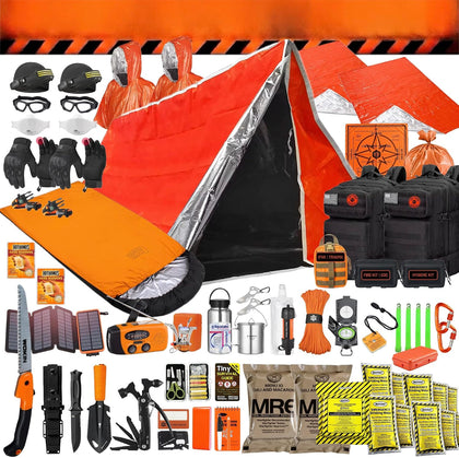 72 Hour Survival Kit - Two-Person 291 Pieces Survival Gear - 45L Go Bag, Bug Out Bag, Emergency Backpack, First Aid