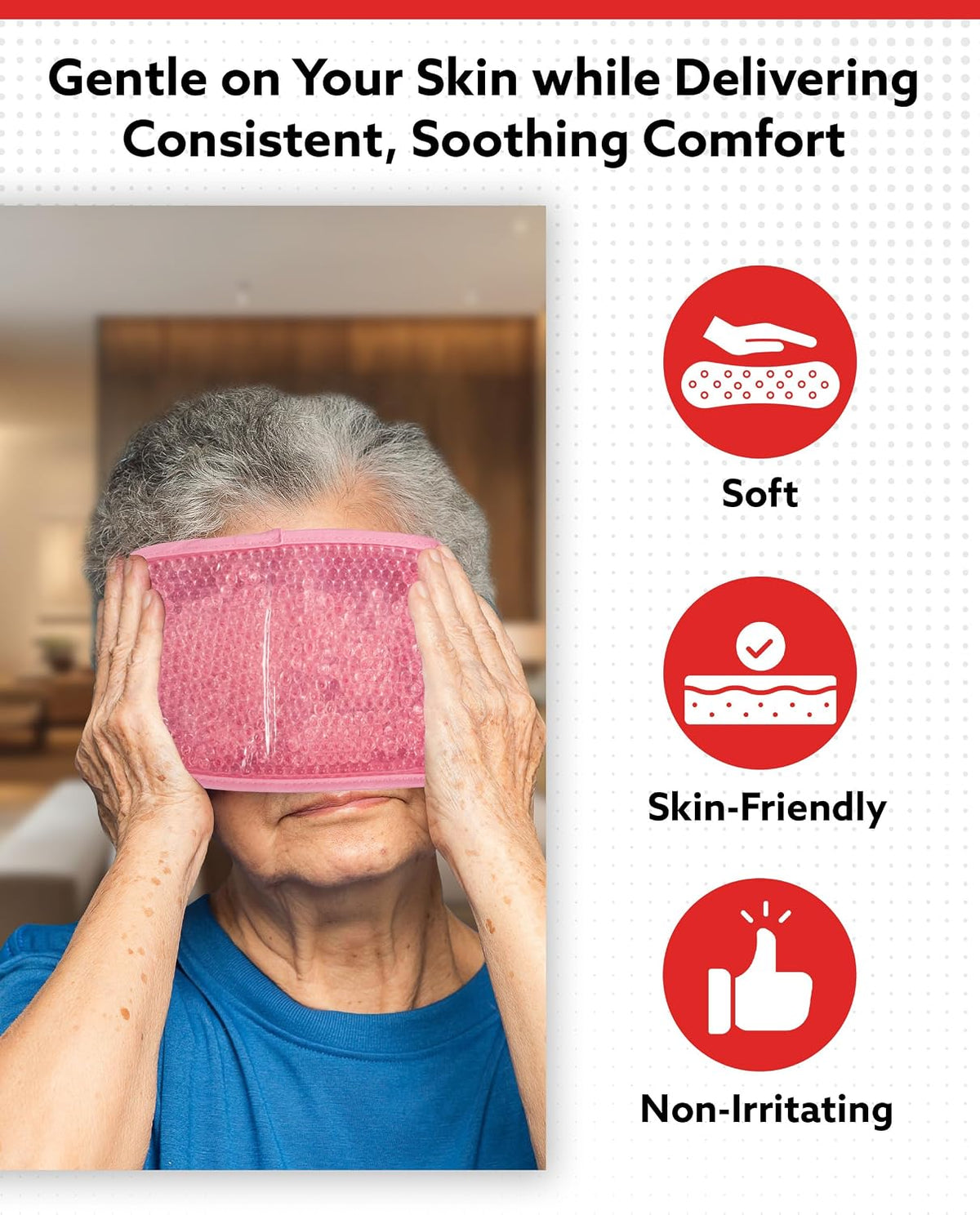 Rectangle Plush Gel Bead Ice Pack for Muscle Aches & Relaxation