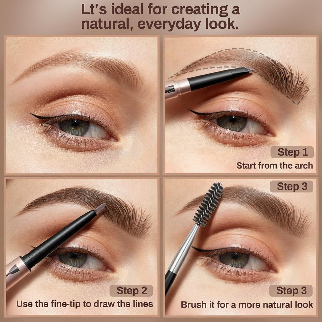 2 Pack Eyebrow Pencil with Dual Ends - Dark Brown #1