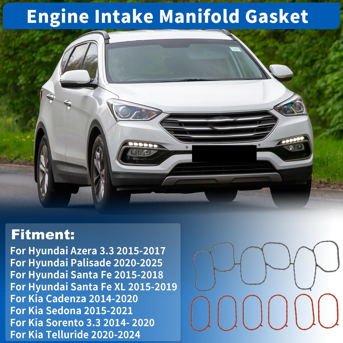 VekAuto Engine Intake Manifold Gasket Set for Hyundai Azera 3.3 2015-2017