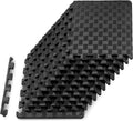 Exercise Puzzle Mat ½-inch, Checkered EVA Foam Floor Tiles w/ Non-Slip Texture, Interlocking Design for Adjustable