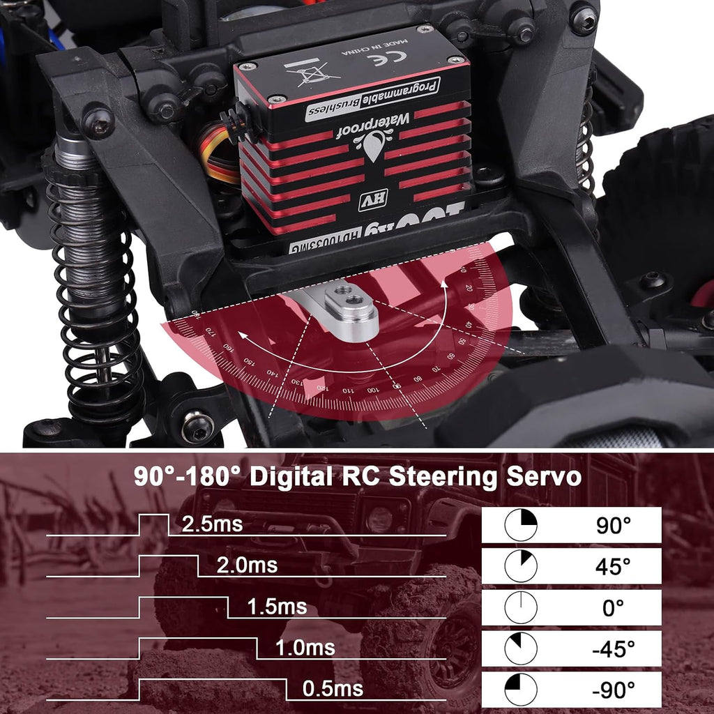 Waterproof 1380oz-in 100KG Servo 16.8V HV Servo High Torque Servo Brushless Motor Full Metal Gear RC Servo
