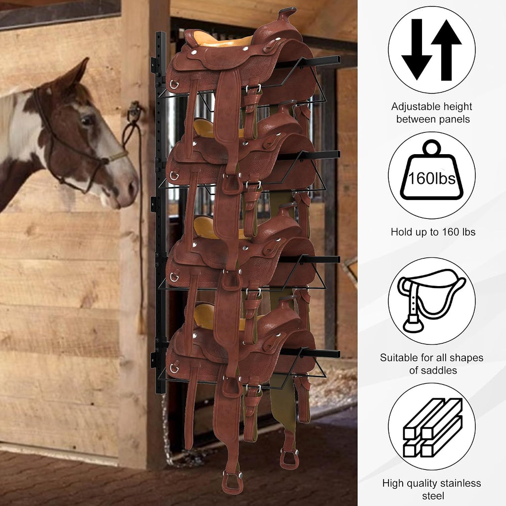 4 Tier Saddle Rack Wall Mount, Saddle Rack for English & Western Saddles
