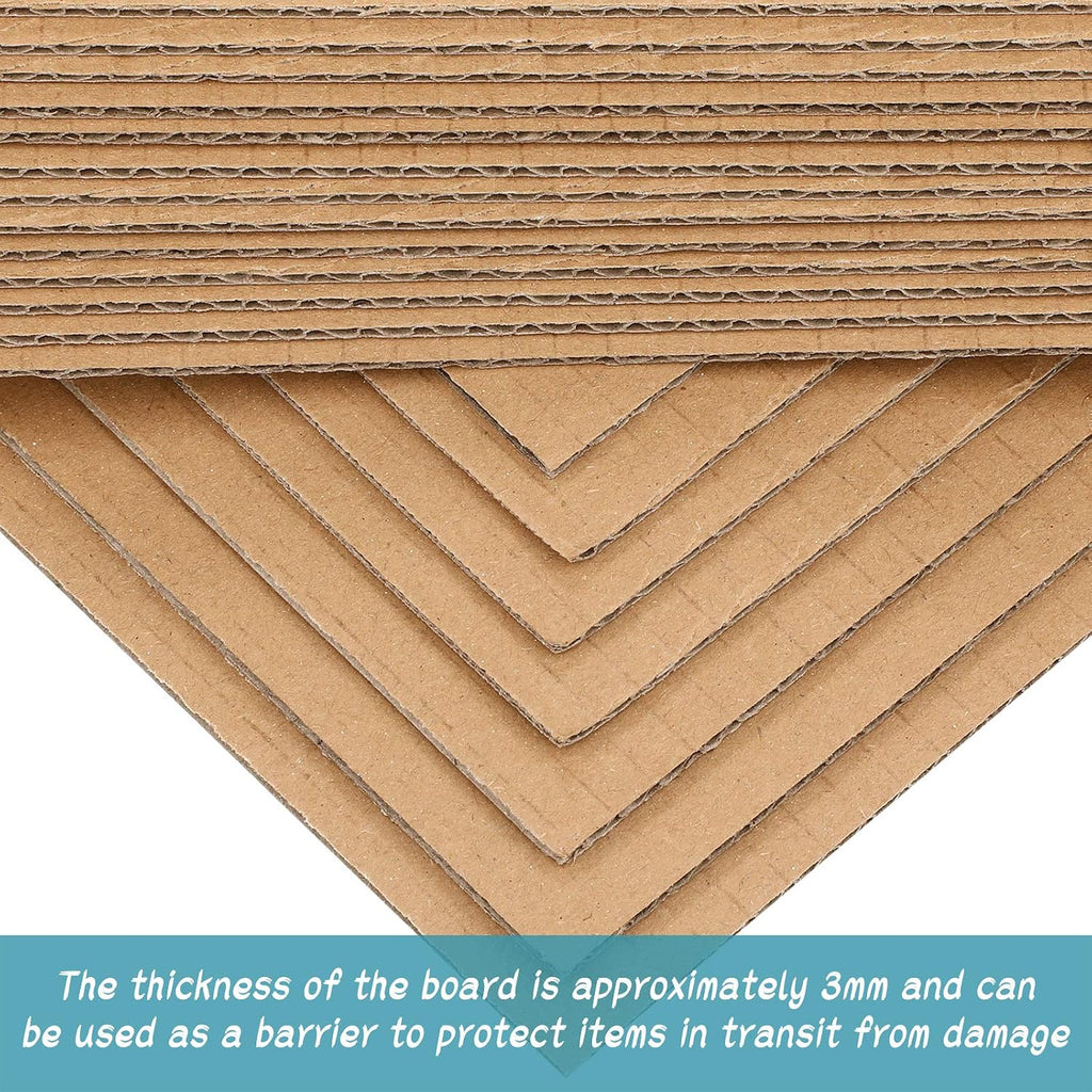 50 Pack Corrugated Cardboard Sheets, 3 mm Flat, 12 x 12 Inch, Brown